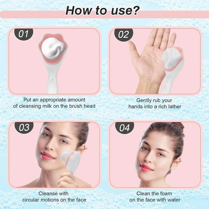 Silicone Face Scrubber – Exfoliating Facial Cleansing Brush for Pores & Blackhead Removal