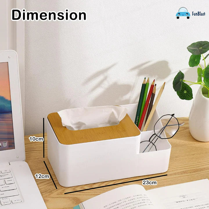 White Tissue Box – Multi-Function Plastic Napkin Holder & Organizer