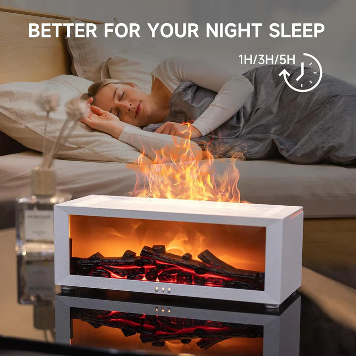 Flame Fire place Diffuser, Vintage Fireplace Aromatherapy Diffuser Humidifier