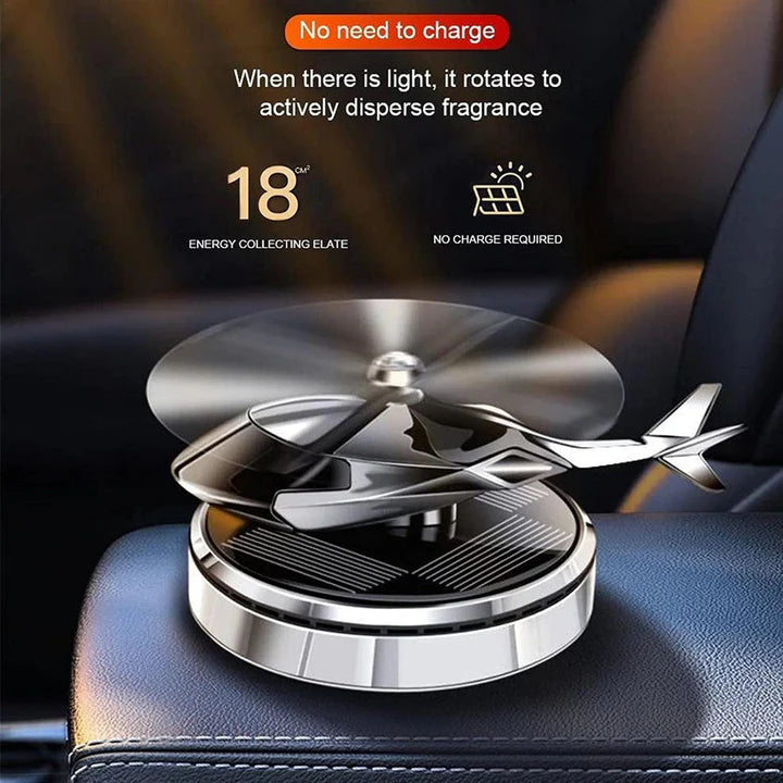 Solar Powered Helicopter Car Air Freshener Rotating Aromatherapy Diffuser for Car, Home & Office