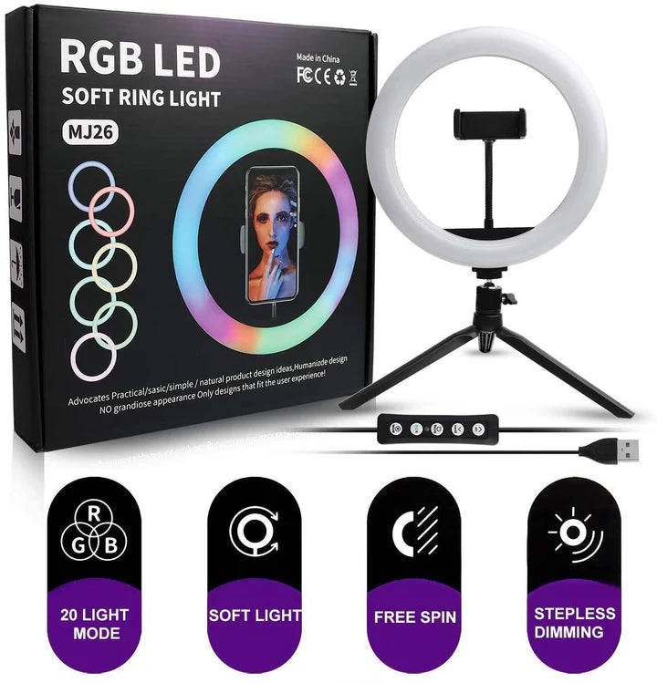 RGB Ring Light With 2.1 Meter Tripod