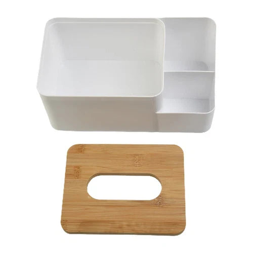 White Tissue Box – Multi-Function Plastic Napkin Holder & Organizer