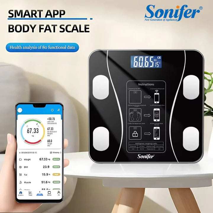 Sonifer Smart Body Fat Scale – LED & App