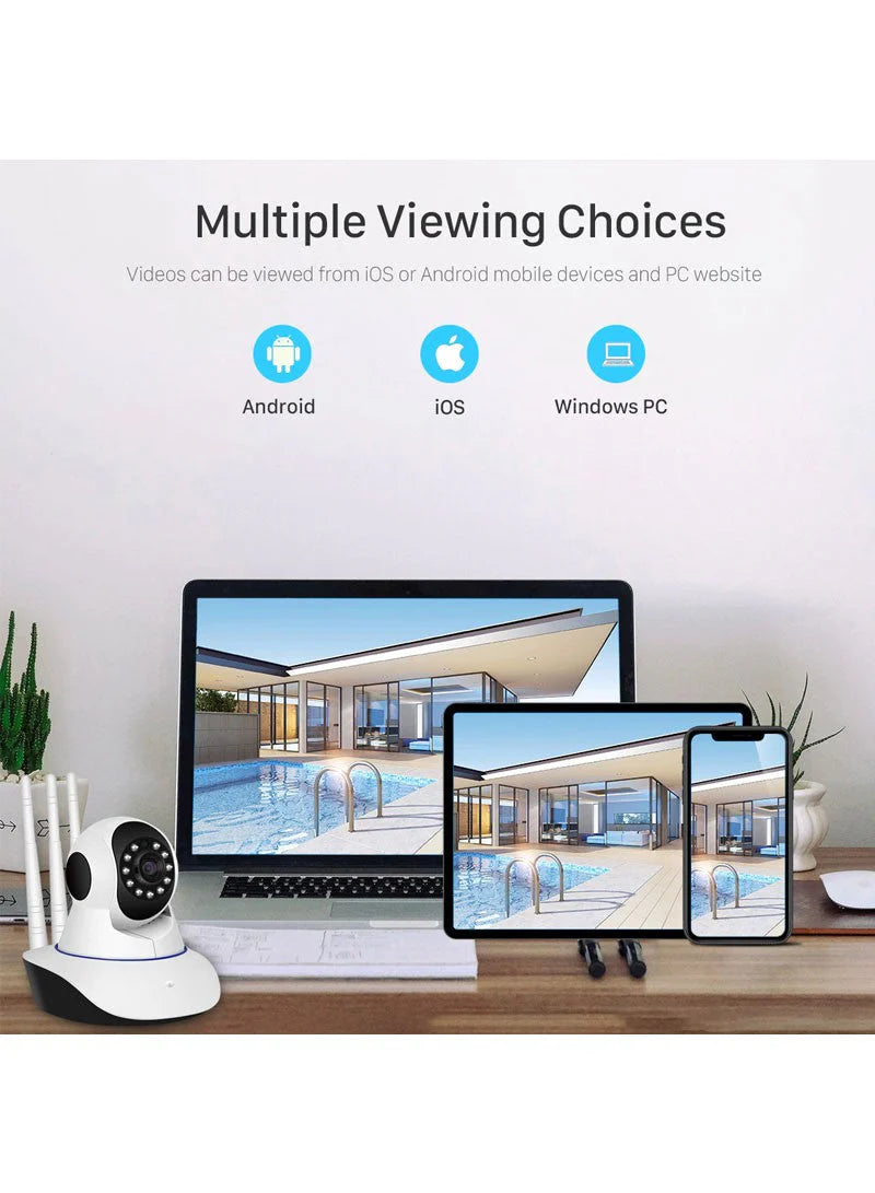 3MP 11 IR LED 3.6mm Lens HD PTZ Two Way Audio Wifi SD Card  Cloud Storage IP Indoor Remote Viewing Motion Detection Surveillance Camera R6-30G