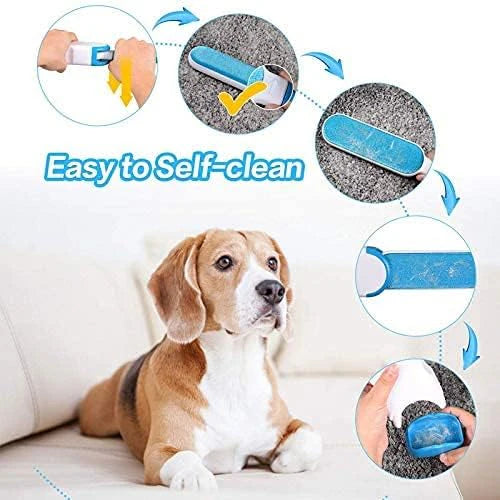 Pet Hair Remover Brush for Dogs and Cats with Efficient Double-Sided Self Cleaning Base, Animal Hair Removal Tool