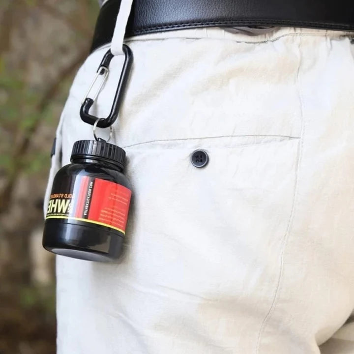 Protein Powder Container – Portable 30ml Supplement Dispenser with Keychain  Easy-to-Use for Gym, Fitness & Travel