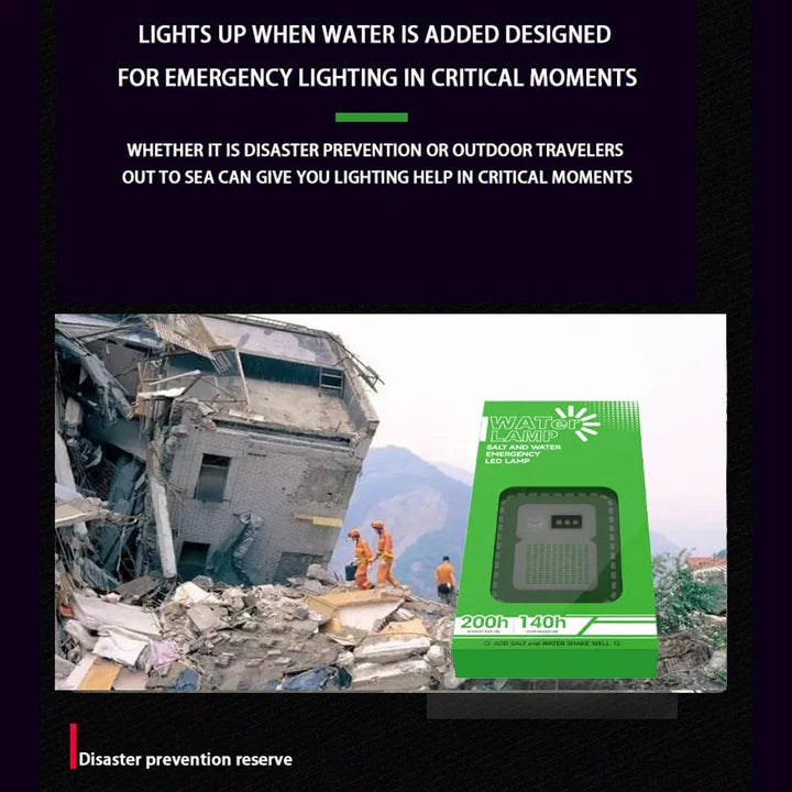 Portable Salt Water LED Lamp for Camping, Hiking & Emergencies