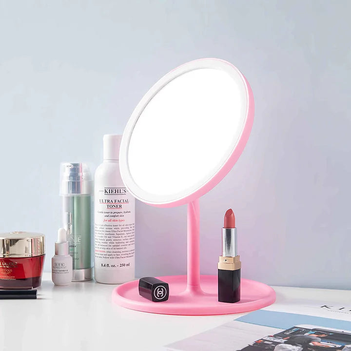 Portable Magnifying Makeup Mirror with Rechargeable LED Lights
