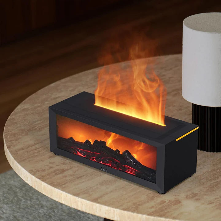 Flame Fire place Diffuser, Vintage Fireplace Aromatherapy Diffuser Humidifier
