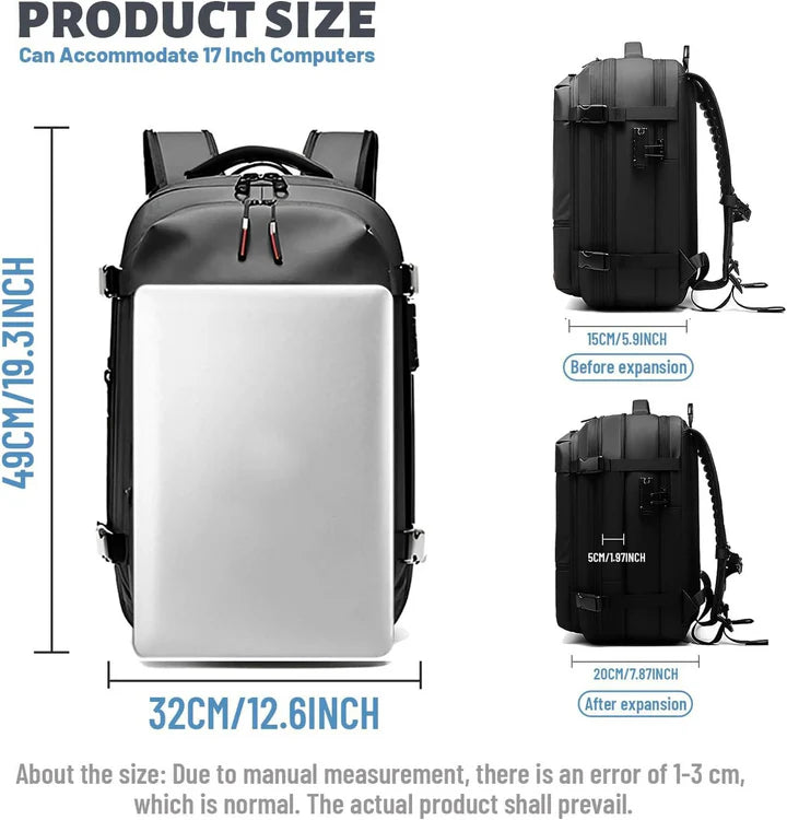 Vacuum Compression Travel Backpack with Pump – Space Saver Bag for Camping & Luggage