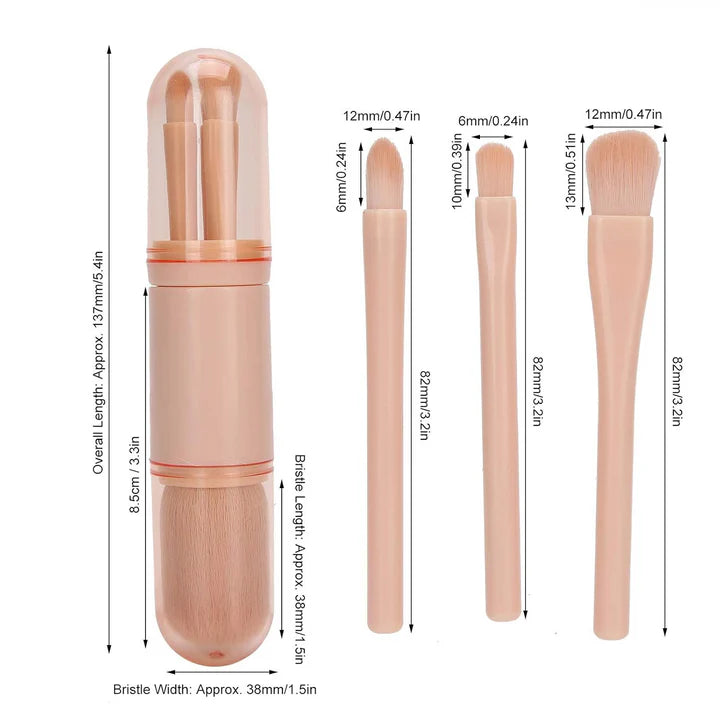 Portable Makeup Brush Set 4-in-1
