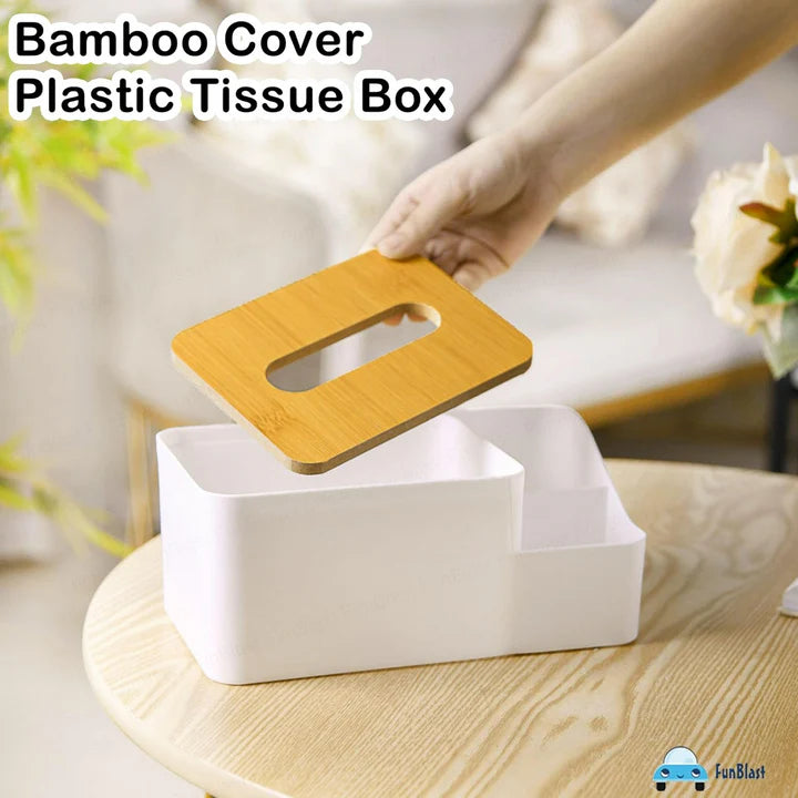 White Tissue Box – Multi-Function Plastic Napkin Holder & Organizer