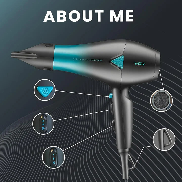 VGR V455 Professional Hair Dryer – Cool Shot, 3 Heat & 2 Speed