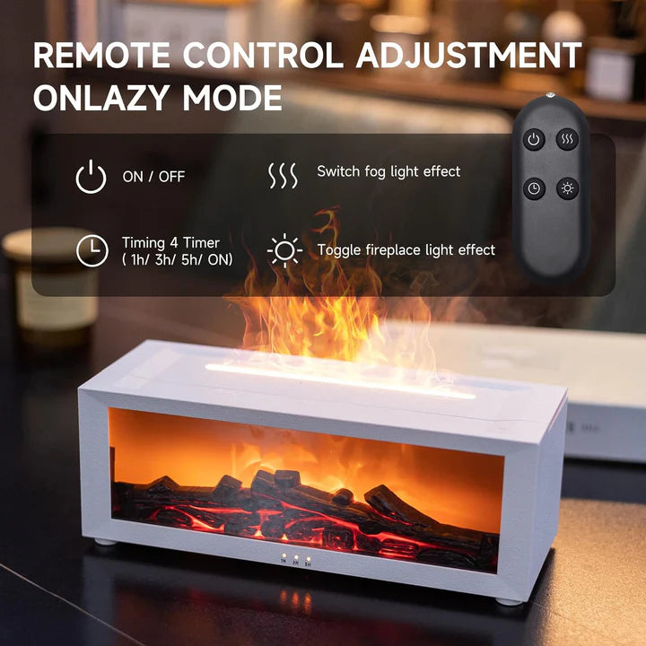 Flame Fire place Diffuser, Vintage Fireplace Aromatherapy Diffuser Humidifier