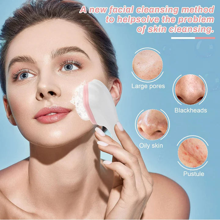 Silicone Face Scrubber – Exfoliating Facial Cleansing Brush for Pores & Blackhead Removal