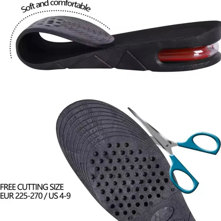 Foot Height Increase Insole With Air Cushion Adjustable Shoe