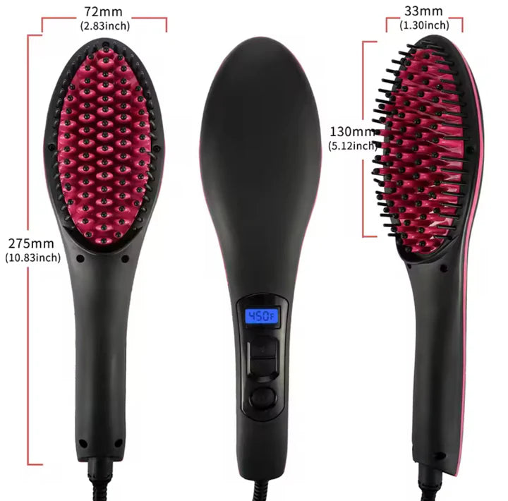 Hair Straightener Brush Ceramic