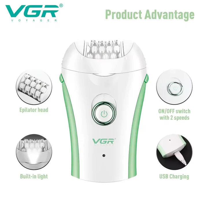 VGR V705 Cordless Epilator – Gentle Hair Removal for Women