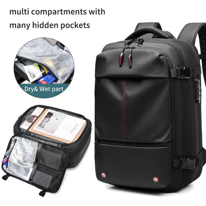 Vacuum Compression Travel Backpack with Pump – Space Saver Bag for Camping & Luggage
