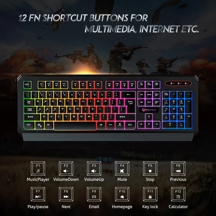 MEETION Wired RGB Gaming Keyboard MT-K9320