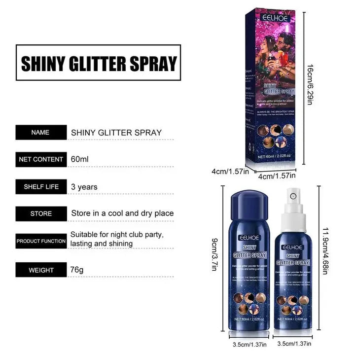 Shiny Glitter Spray for Body & Hair