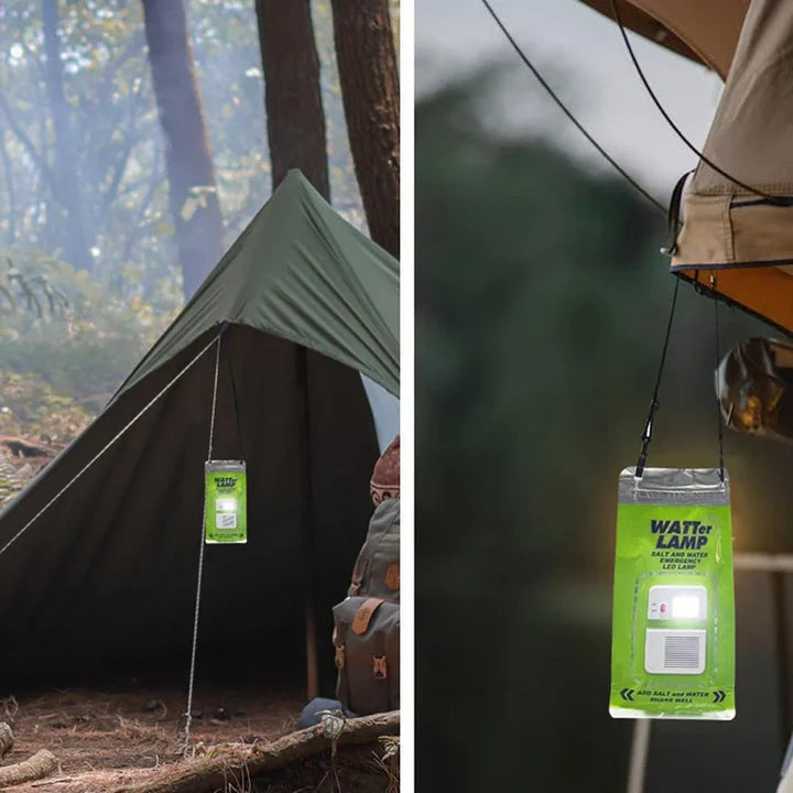 Portable Salt Water LED Lamp for Camping, Hiking & Emergencies