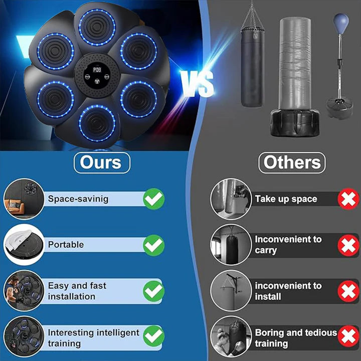 Professional Bluetooth Music Boxing Machine with LED Lights With Gloves