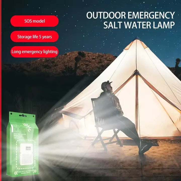 Portable Salt Water LED Lamp for Camping, Hiking & Emergencies