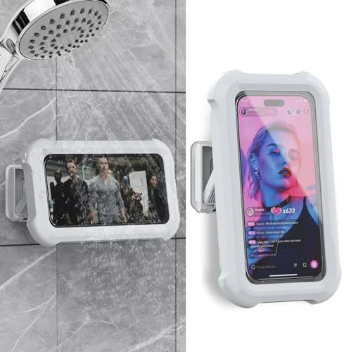 Shower Phone Holder 360° Rotation, Waterproof Wall Mount Shower Phone Case