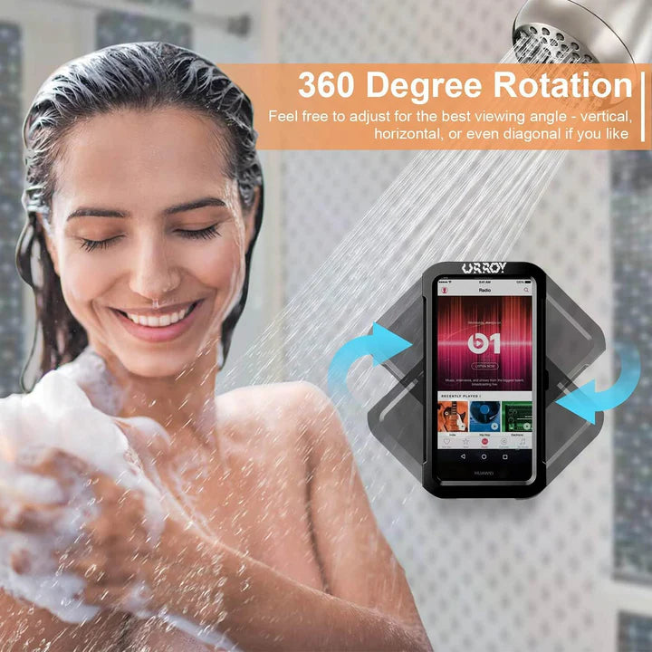 Shower Phone Holder 360° Rotation, Waterproof Wall Mount Shower Phone Case