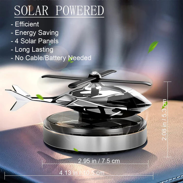 Solar Powered Helicopter Car Air Freshener Rotating Aromatherapy Diffuser for Car, Home & Office