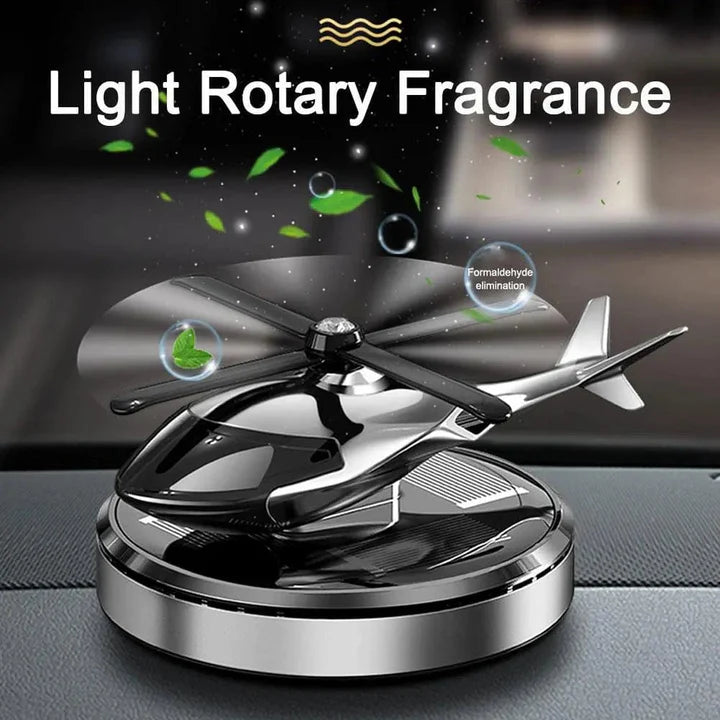 Solar Powered Helicopter Car Air Freshener Rotating Aromatherapy Diffuser for Car, Home & Office