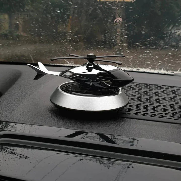 Solar Powered Helicopter Car Air Freshener Rotating Aromatherapy Diffuser for Car, Home & Office