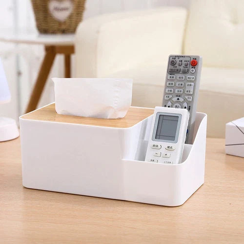 White Tissue Box – Multi-Function Plastic Napkin Holder & Organizer