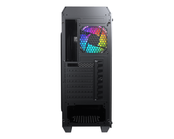 COUGAR MX331-T GAMING MID TOWER ARGB CASE TEMPERED GLASS SIDE PANEL , 3 Built in ARGB strips ,  Adjustable Fan Speed Controller , 4 USB Ports ,Pre-installed ARGB Fan BLACK - Image 14