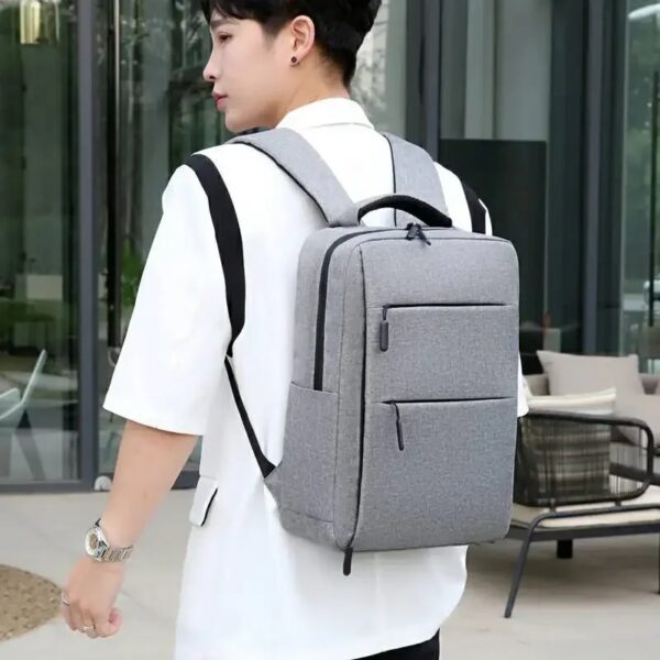Laptop Backpack - for Tablets & Laptops up to 15.6" - Waterproof - Electronics Protection  - Scratchproof - Travel Friendly - Organized Compartments - USB Charge Port - Slim Casual Business Design - Heavy Duty - 42 x 12 x 30 cm - GREY - Image 12