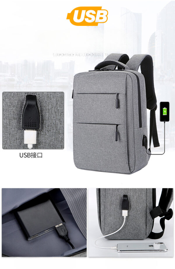 Laptop Backpack - for Tablets & Laptops up to 15.6" - Waterproof - Electronics Protection  - Scratchproof - Travel Friendly - Organized Compartments - USB Charge Port - Slim Casual Business Design - Heavy Duty - 42 x 12 x 30 cm - Black  - Image 15