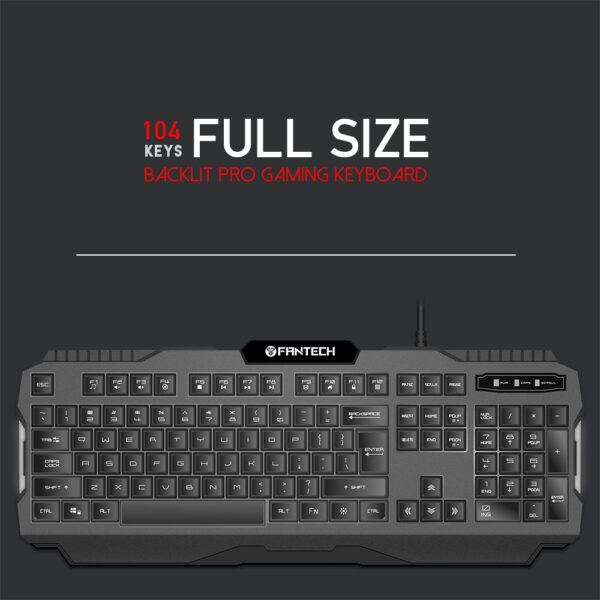FANTECH K511 Hunter Pro Gaming Keyboard - one mode RGB Rainbow BACKLIT  - 12 keys Media Keys - 19 Keys Anti-Ghosting - SUPPORTS Windows Vista, Win7/8/10, Mac OS X 10.5 or later, Linux, Chrome OS - Image 11