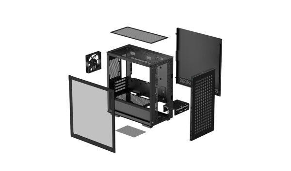 Deepcool  CH370 BK Micro- ATX PC Gaming Case - Black | Support- Mini-ITX/Micro-ATX | Pre-Installed 1 x 120 mm Rear Fan - Image 3