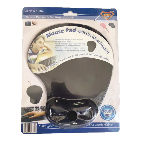 Black Wrist Comfort Memory Gel Computer Blue Mousepad - Image 2
