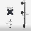 M063 Dual Computer Vertical Array Monitor Desk Mount Stand - Image 2