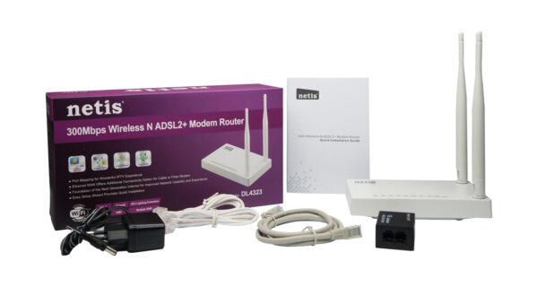 NETIS DL4323 300Mbps High-Speed Wireless N ADSL2 and Modem Router Combo | 4-Port NAT Router and Wireless N Access Point with High Gain Antenna - Image 5