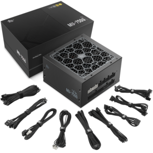 Segotep MU-750G 750W PSU Kunlun 80 Plus Gold Certification ATX 3.0 & PCIe 5.0 Full Modular Power Supply Active PFC FDB Fan LLC pro + DC-DC Framework - BLACK
