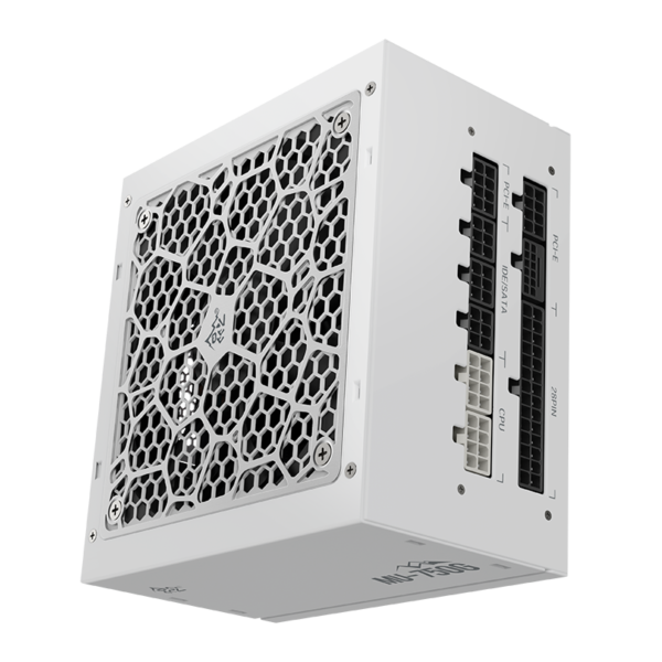 Segotep MU-750G 750W PSU Kunlun 80 Plus Gold Certification ATX 3.0 & PCIe 5.0 Full Modular Power Supply Active PFC FDB Fan LLC Pro + DC-DC Framework – WHITE - Image 4