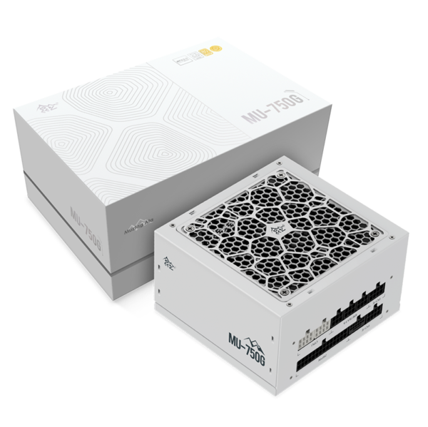 Segotep MU-750G 750W PSU Kunlun 80 Plus Gold Certification ATX 3.0 & PCIe 5.0 Full Modular Power Supply Active PFC FDB Fan LLC Pro + DC-DC Framework – WHITE - Image 3