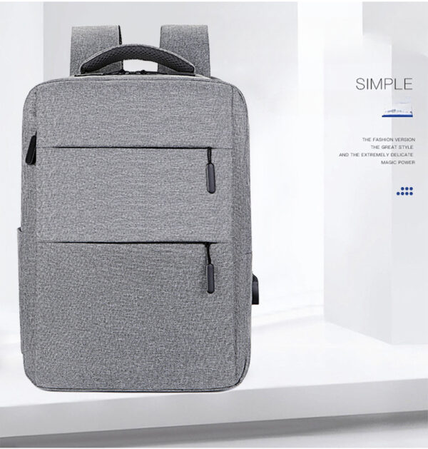 Laptop Backpack - for Tablets & Laptops up to 15.6" - Waterproof - Electronics Protection  - Scratchproof - Travel Friendly - Organized Compartments - USB Charge Port - Slim Casual Business Design - Heavy Duty - 42 x 12 x 30 cm - GREY - Image 14