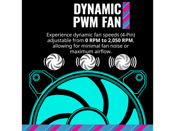 Cooler Master Fan MF120 Halo² White 3in1 PC Case Air Cooler Fan, Dual Loop Gen 2 ARGB LED Rings, Dynamic PWM 120mm , Air Balance Blades, Hybrid Frame - Image 3