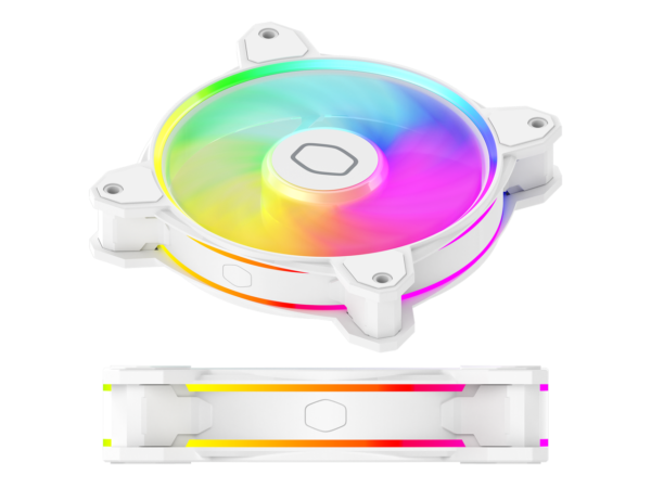 Cooler Master Fan MF120 Halo² White 3in1 PC Case Air Cooler Fan, Dual Loop Gen 2 ARGB LED Rings, Dynamic PWM 120mm , Air Balance Blades, Hybrid Frame - Image 10