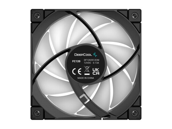 DeepCool FC120 PC ARGB Fan 120mm 1800RPM , PWM Cooling Fan Case , Quiet Under 28dB(A) High Performance for Cases , Single Pack - BLACK - Image 5