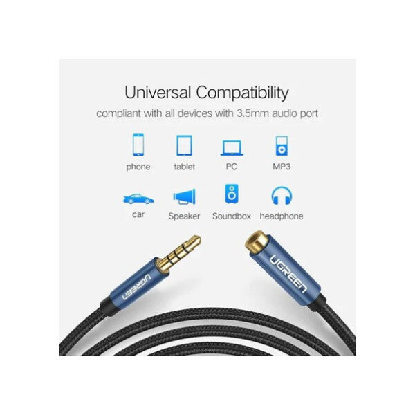 AUX EXTENSION CABLE 1.5 MALE FEMALE /UGREEN 40674 - Image 2